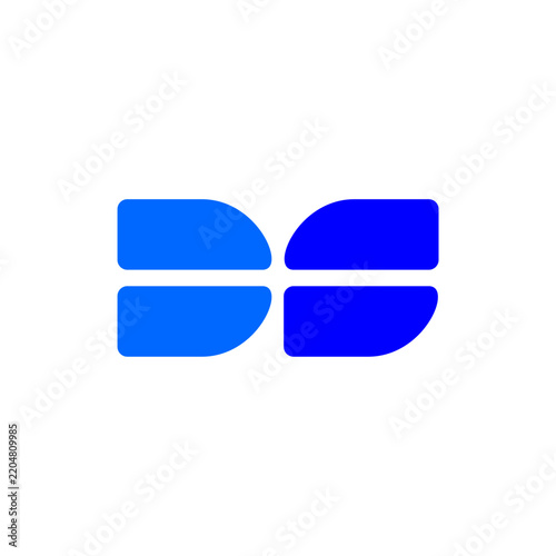Abstract Blue Letter D and S Monogram Logo Icon Design