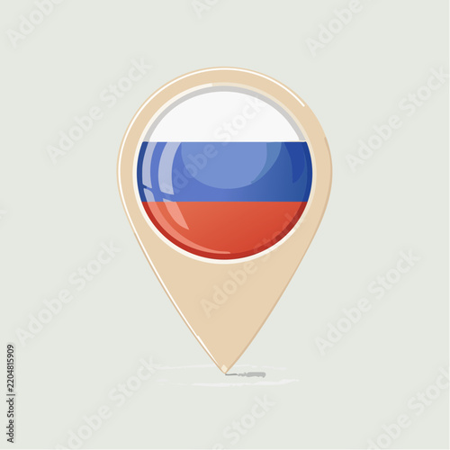 Russia Flag Location Pin Icon