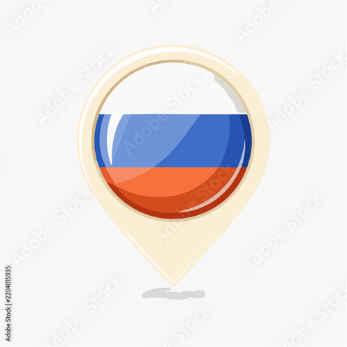 Russia Flag Location Pin Icon