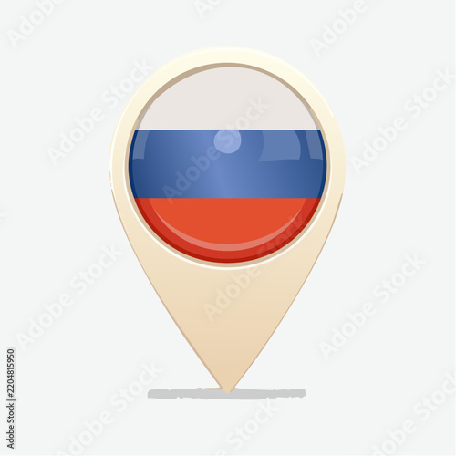 Russia Flag Location Pin Icon