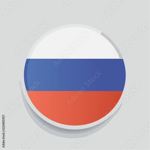 Russian Flag Circular Icon on Light Background