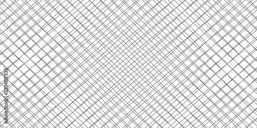Square grid seamless pattern. simple gold and white geometric texture with diagonal crossing lines. square background. repeated criss cross pattern
