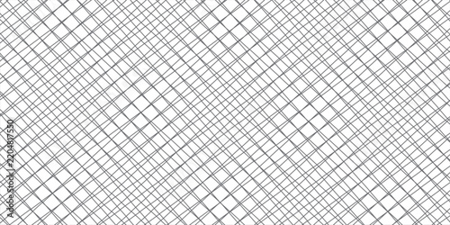 Square grid seamless pattern. simple gold and white geometric texture with diagonal crossing lines. square background. repeated criss cross pattern