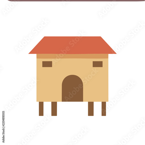 Simple stilt house illustration