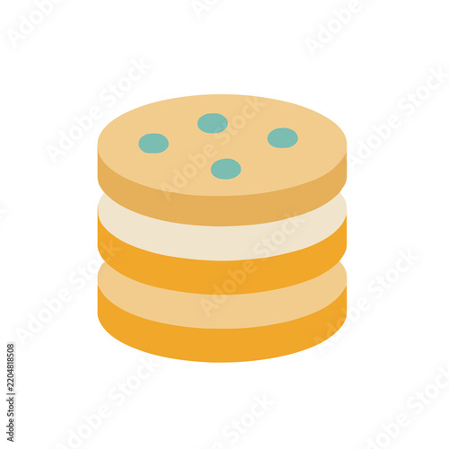 Stack of cookies with blue dots