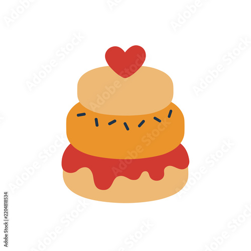 Stacked dessert with heart