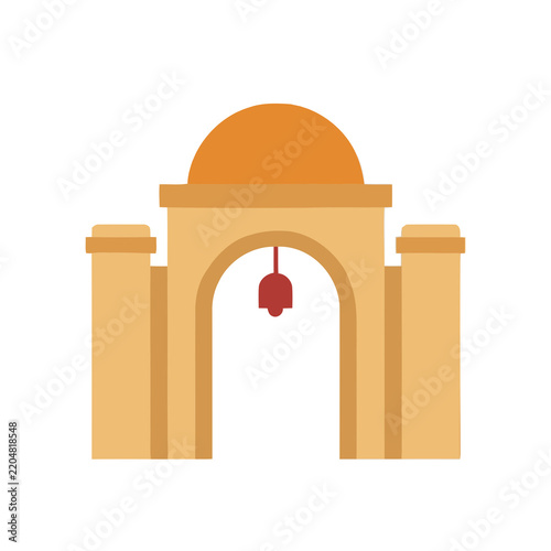 Stylized Archway with Dome and Bell
