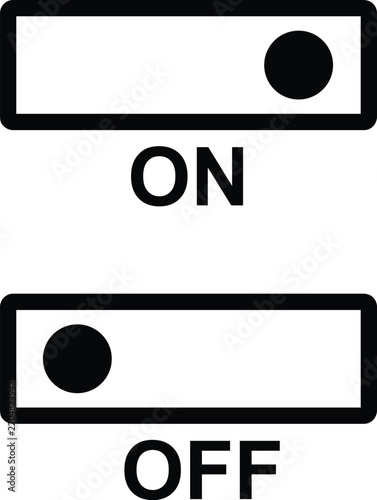 Black on off button vector icon image