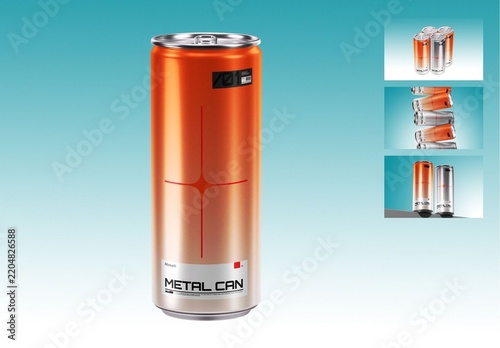 Slim Metal Can Mockup