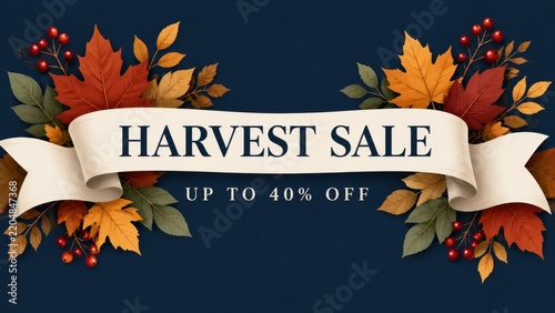 Harvest Sale Offers Discounts up to 40 Percent With Colorful Autumn Leaves