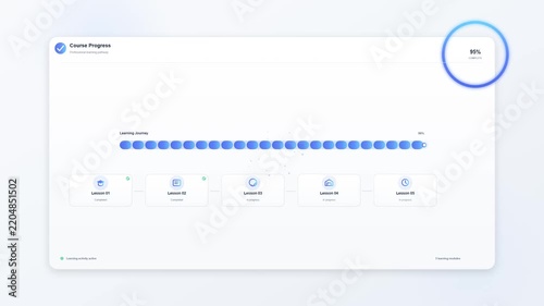 Progress bar loading animation on a clean software interface
