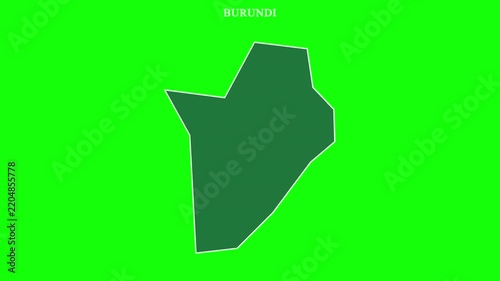 Burundi world map outline stroke to solid fill animation