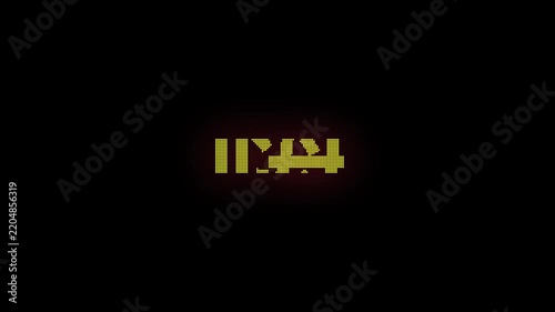 Yellow LED Hello Sign Blinking on Black Background 4K