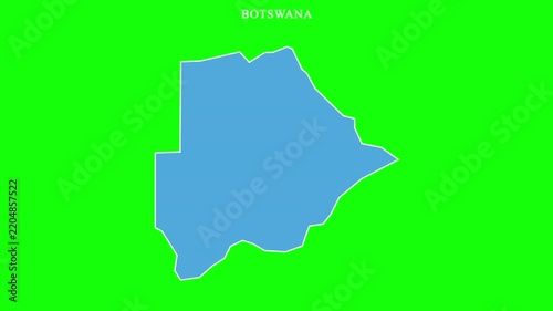 Botswana world map outline stroke to solid fill animation