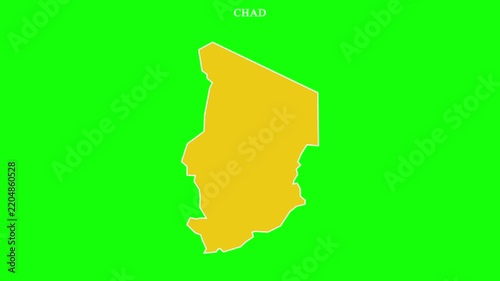 Chad world map outline stroke to solid fill animation