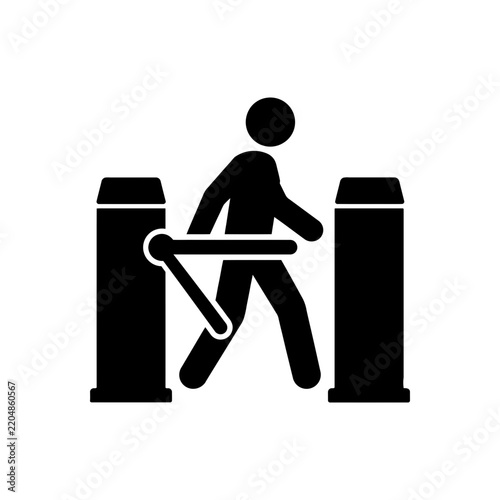 Passing Through Ticket Barrier Icon