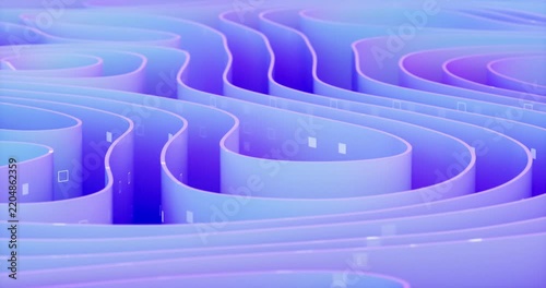 Abstract business technology background with futuristic flowing curved lines background. 4k animation.