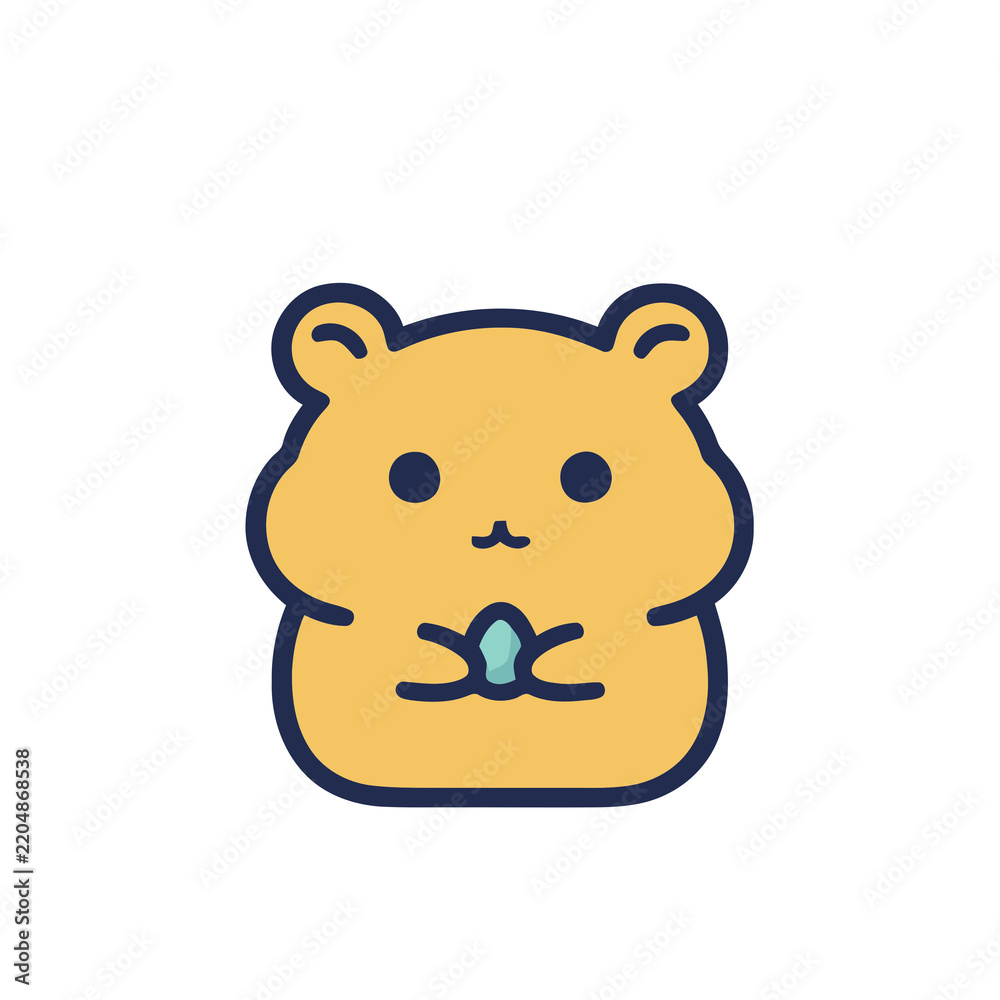 Obraz premium Cartoon hamster holding a blue object