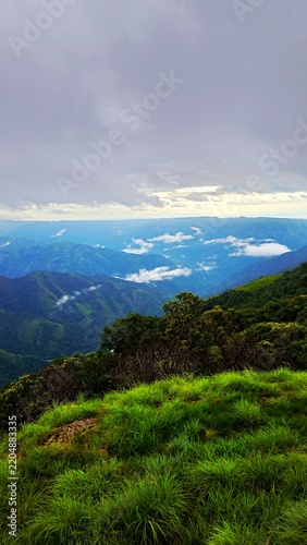Photography Mountain landscape with blue sky and clouds