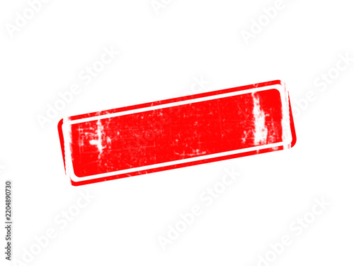 A weathered red rectangular stamp frame with a distressed texture and rounded corners, isolated on a deep black background for isolated on a transparent background