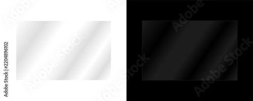 diagonal glass glare on corner background with light reflection of transparent fill. Shiny plastic panel texture. see-through window and overlay effect of screen display