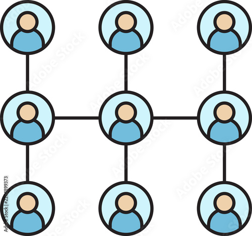teamwork people linking network icon
