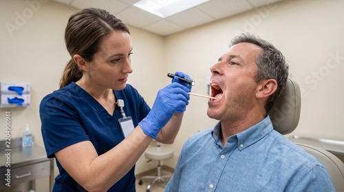 Oral and Oropharyngeal Examination Using a Tongue Depressor