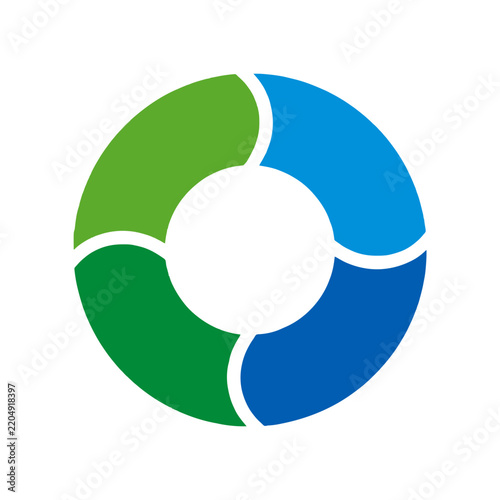 Four Curved Color Segments Forming a Circular Symbol