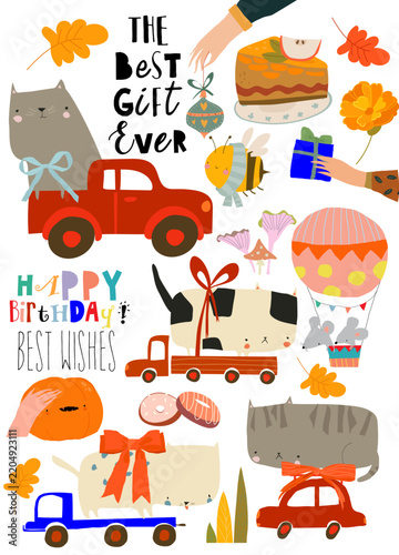 Cute Birthday Gifts. Funny Cats Riding in Cars. Happy birthday