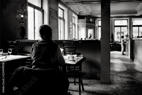 Alone in a café