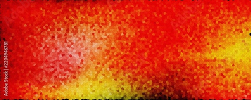 Red orange yellow mosaic texture background, fiery stained glass gradient pattern
