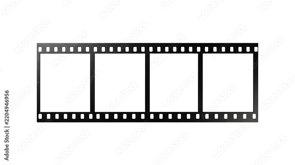 Fototapeta premium Empty filmstrip with four blank frames