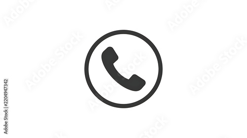 Minimal phone call icon in circle
