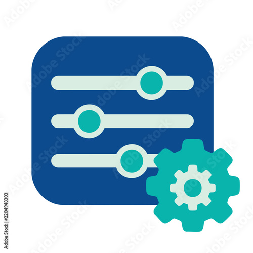 AI Settings Flat Vector Icon
