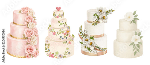  Pink wedding layered cakes