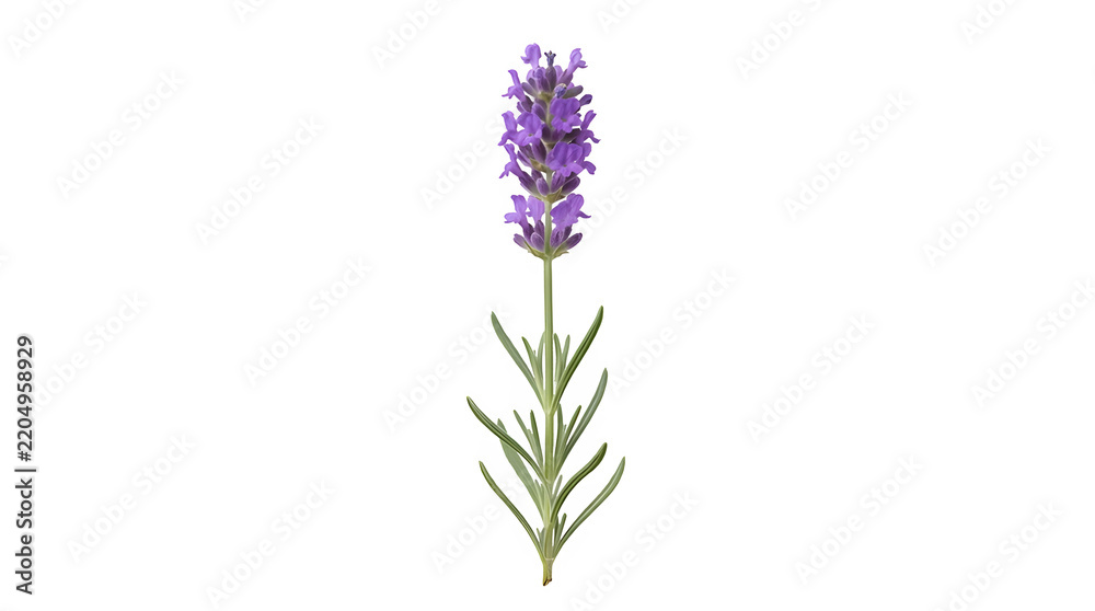 Obraz premium Single stem of fresh fragrant purple lavender flower with purple bloom aromatic herb floral stem blooming plant lavender field herbal plant spring flower summer bloom medicinal herb lavender