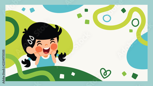 Abstract Background With Cartoon Kids