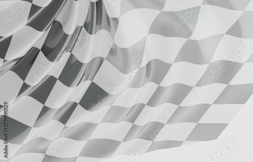 Принти на полотні Close up view of a flowing checkered pattern with smooth curves and metallic she