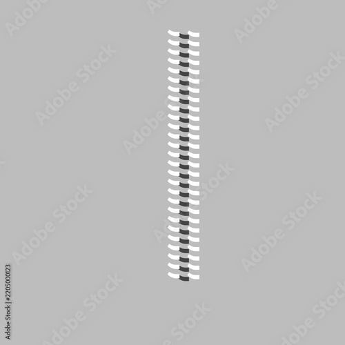 Quadro su tela Illustration of a spiral binding coil on a minimalist gray background