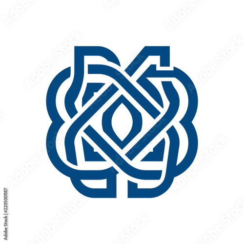 Intricate Celtic Knot Isolated Blue Symbol