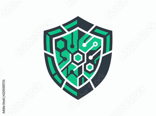 Digital Shield Icon Concept Represents Cybersecurity And Technology Solutions