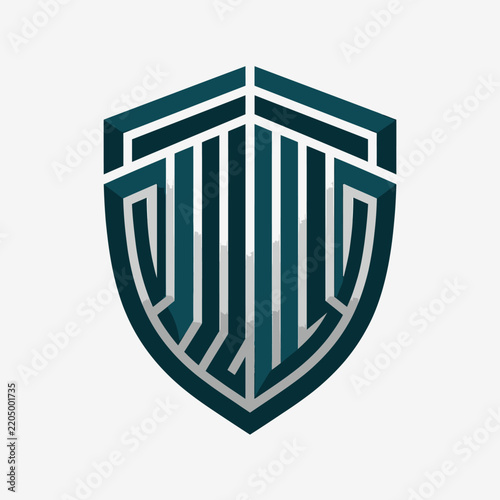 Abstract Shield Emblem Geometric Design Symbol Technology Corporate Branding