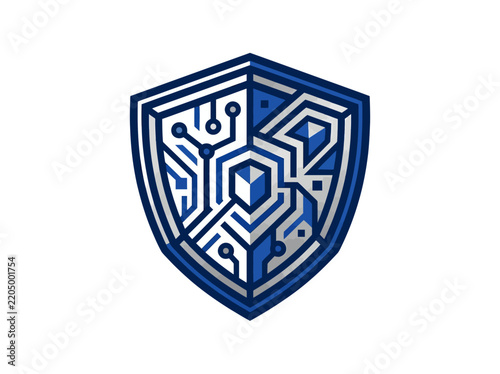 Digital Shield Icon Representing Cyber Security And Technology