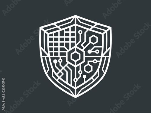 Digital Shield Icon Representing Cybersecurity And Data Protection Concepts