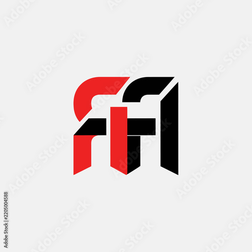 Modern Abstract Logo Design Geometric Lettermark Red and Black