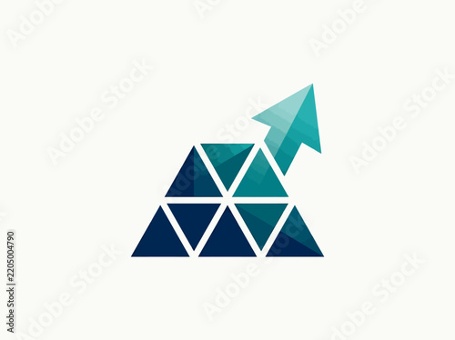 Geometric Arrow Growth Abstract Triangle Design Isolated