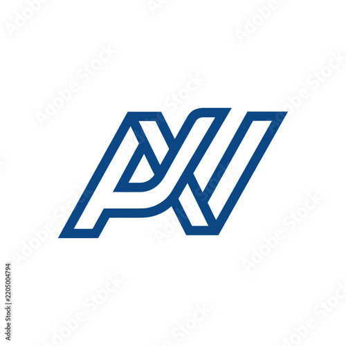Modern Blue Abstract Logo AI Letter Combination Geometric Design Isolated on White