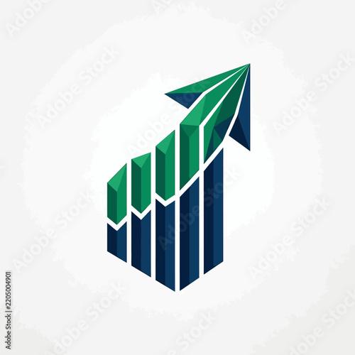 Dynamic Growth Arrow Chart Visual Represents Business Success And Progress