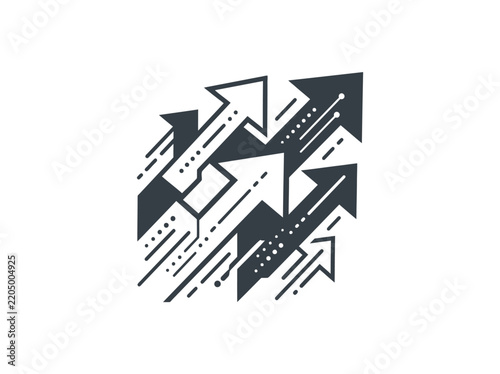 Arrows Indicating Growth And Progress Direction