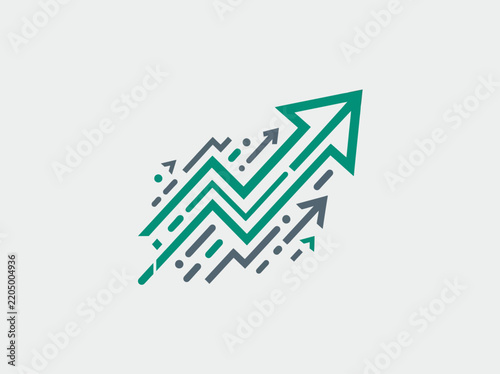 Arrows Show Financial Growth And Positive Business Progress